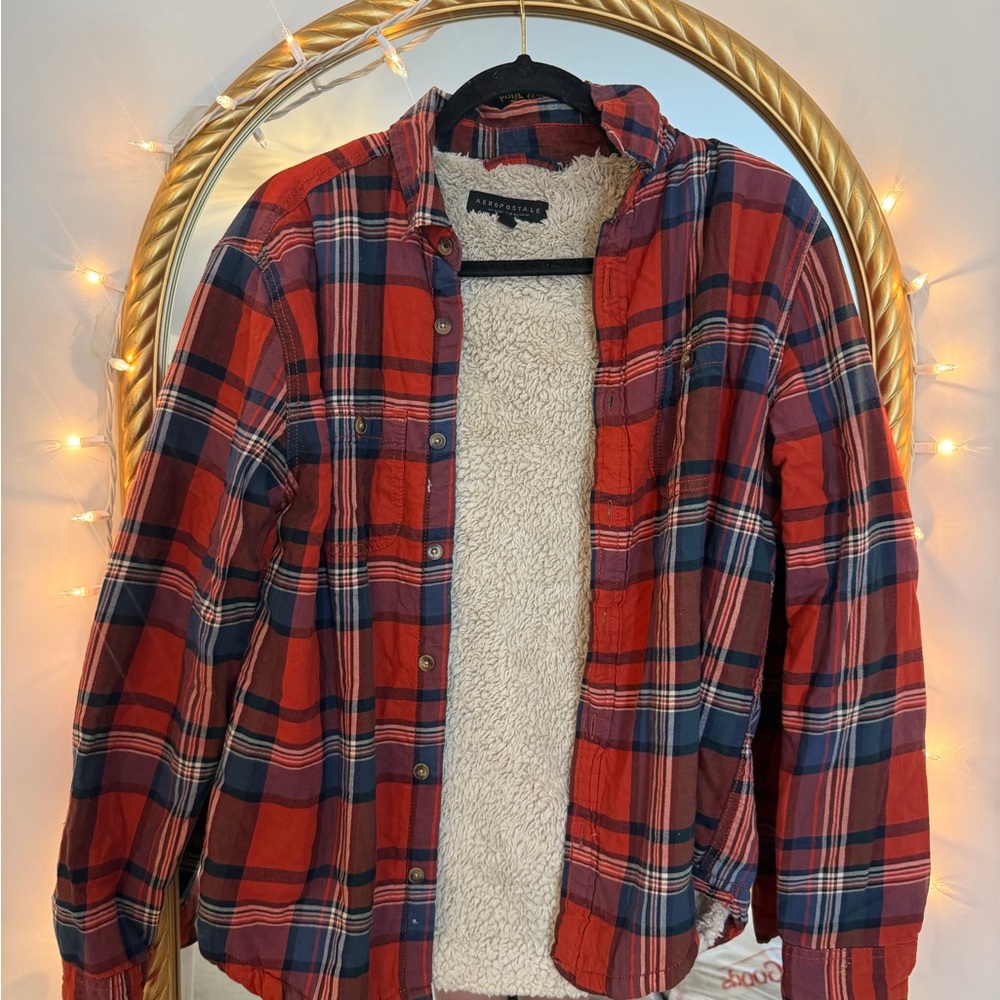 American Eagle Outfitters Red and Blue Plaid Jacket